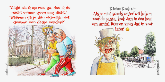 Gert de Goede Cartoons Maashorst Uden Volkel illustraties cartoons grappig vrolijk bedrijfspand historisch pand bekende gebouwen