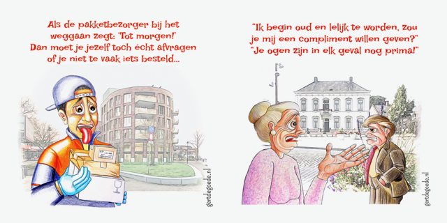 Gert de Goede Cartoons Maashorst Uden Volkel illustraties cartoons grappig vrolijk bedrijfspand historisch pand bekende gebouwen