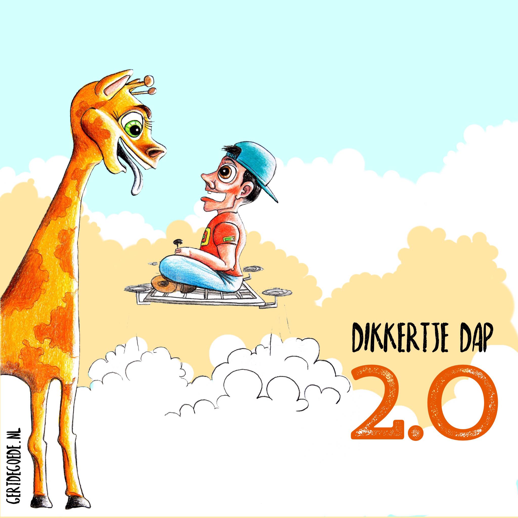 dikkertje dap klom op de trap giraf giraffe stairs 2.0 drone cloud cartoon comic vrolijk happy kinder versje childrens song